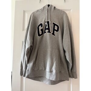 GAP Hoodie women's Small Gray with Navy Blue Writing